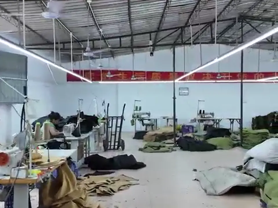 Factory workshop floor at Langfang Zhongyong Outdoor Products Co., Ltd.