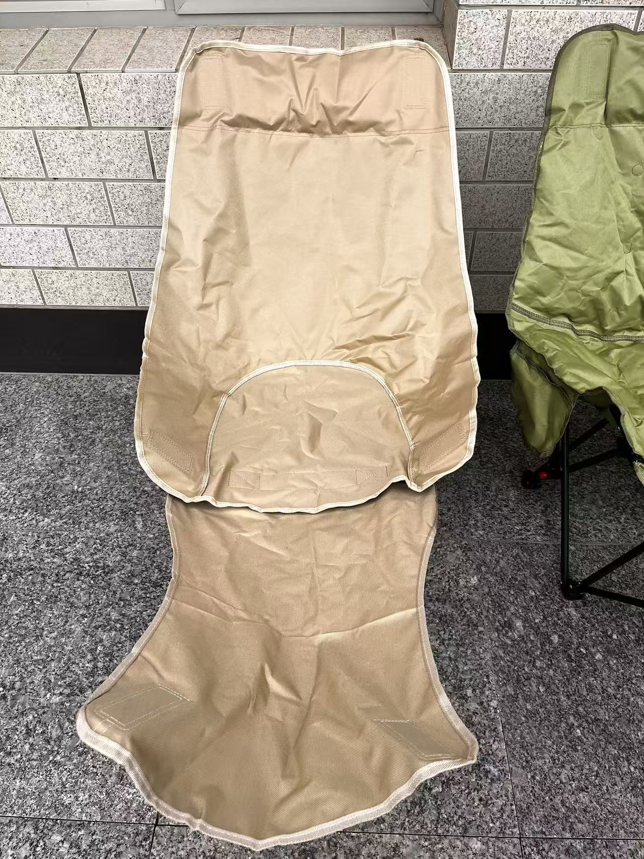Padded moon chair with leg rest