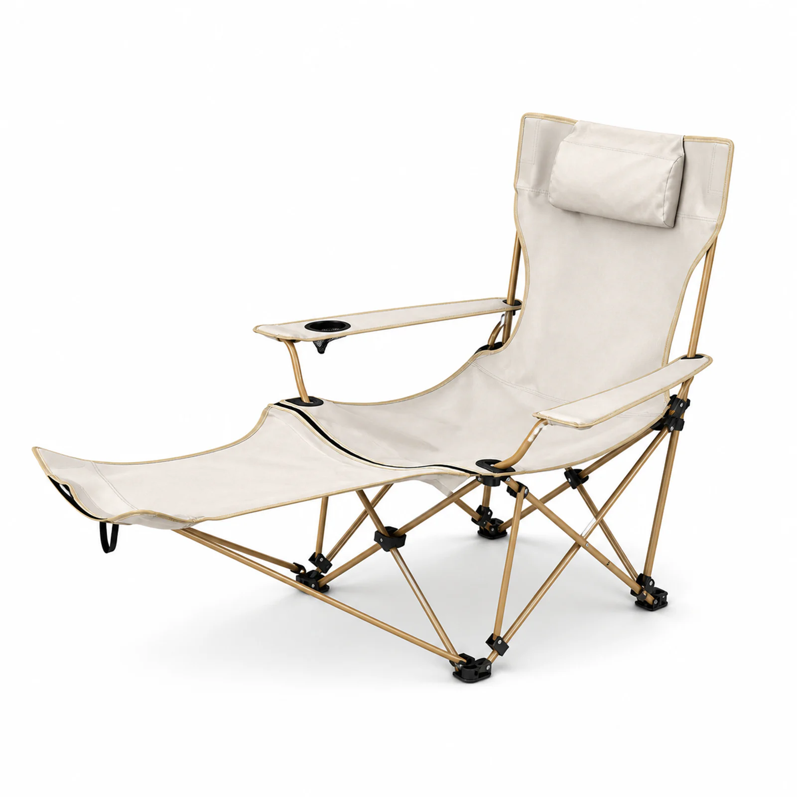 White-background heavy-duty camping chair